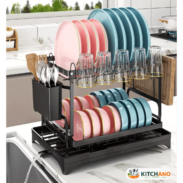 Dish Drying Rack, 2 Tier Large for Kitchen