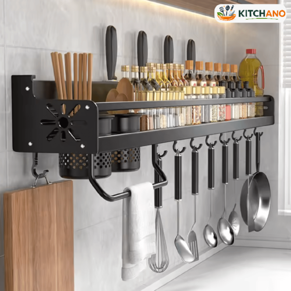 Space-Saving Kitchen Wall Rack – Spice, Knife & Utensil Holder