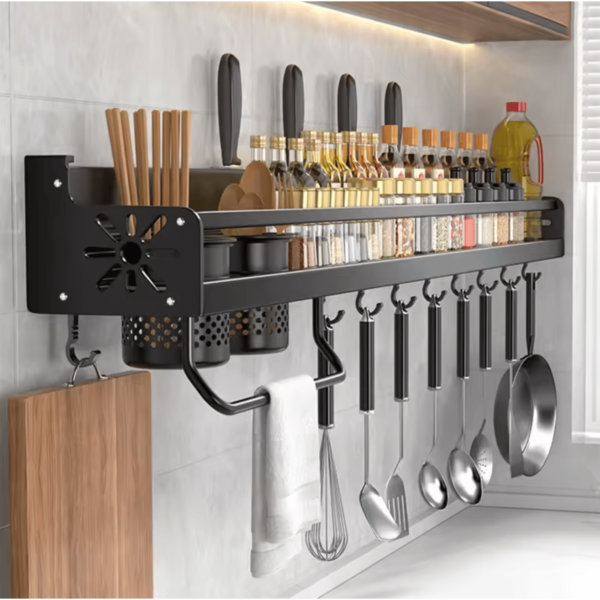 Space-Saving Kitchen Wall Rack – Spice, Knife & Utensil Holder